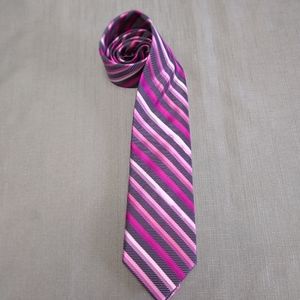 Perry Ellis 100% Silk Tie Brown & pink